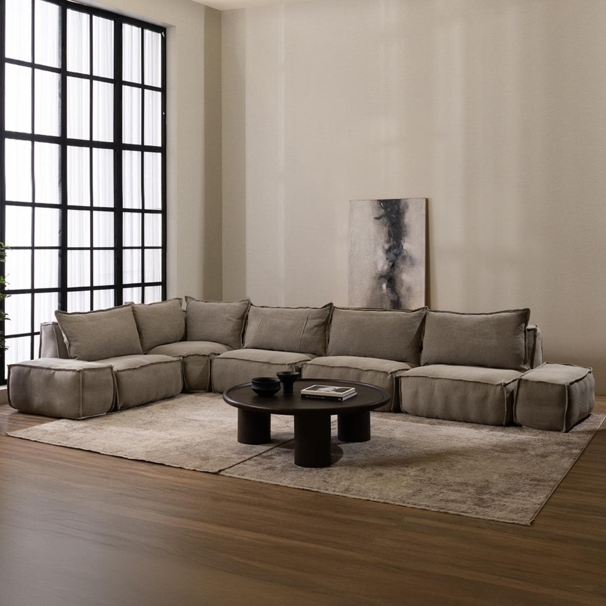 Maxim 5 Seater Diwaniya Grey