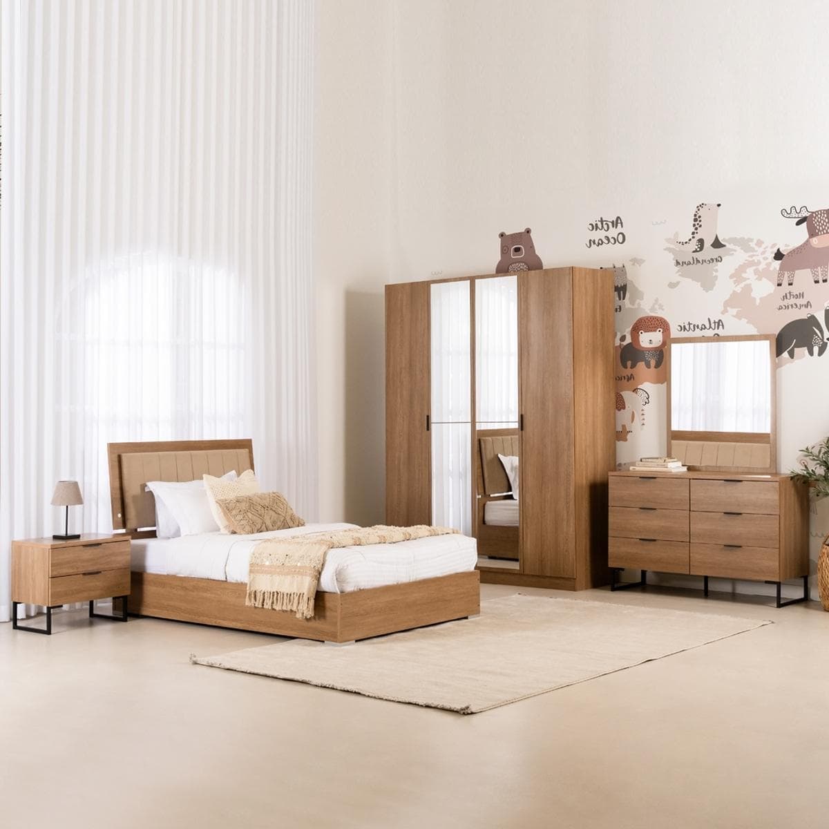 Victoria 120X200 Kids Bedroom Set with Wardrobe