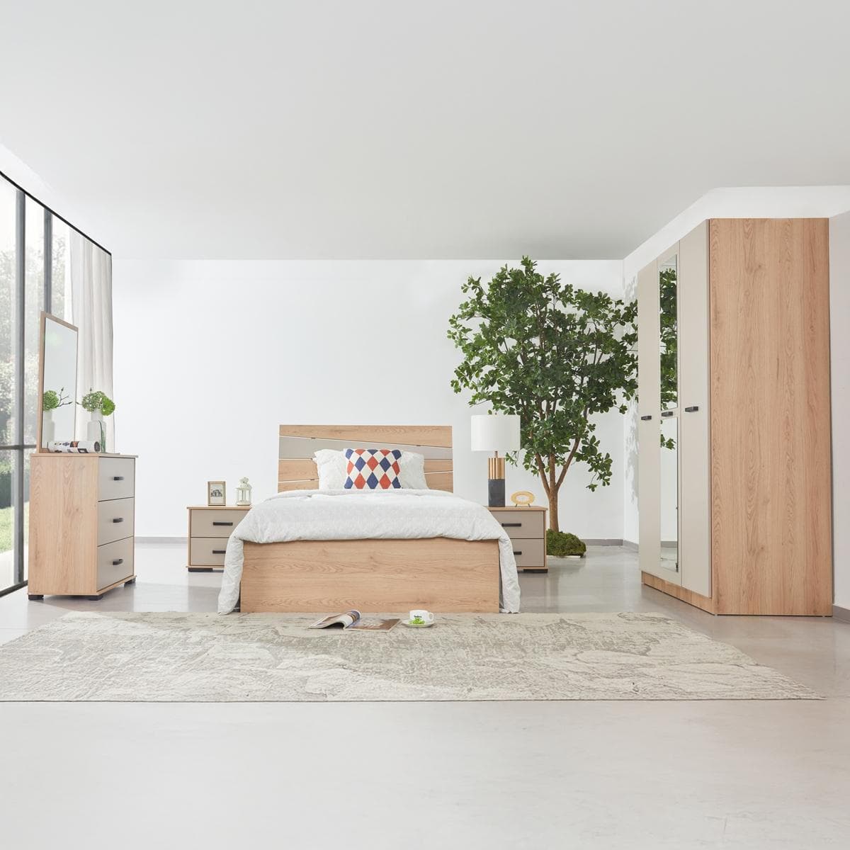 طقم غرفة نوم للأطفال جويل جونيور 120×200 مع خزانة ملابس