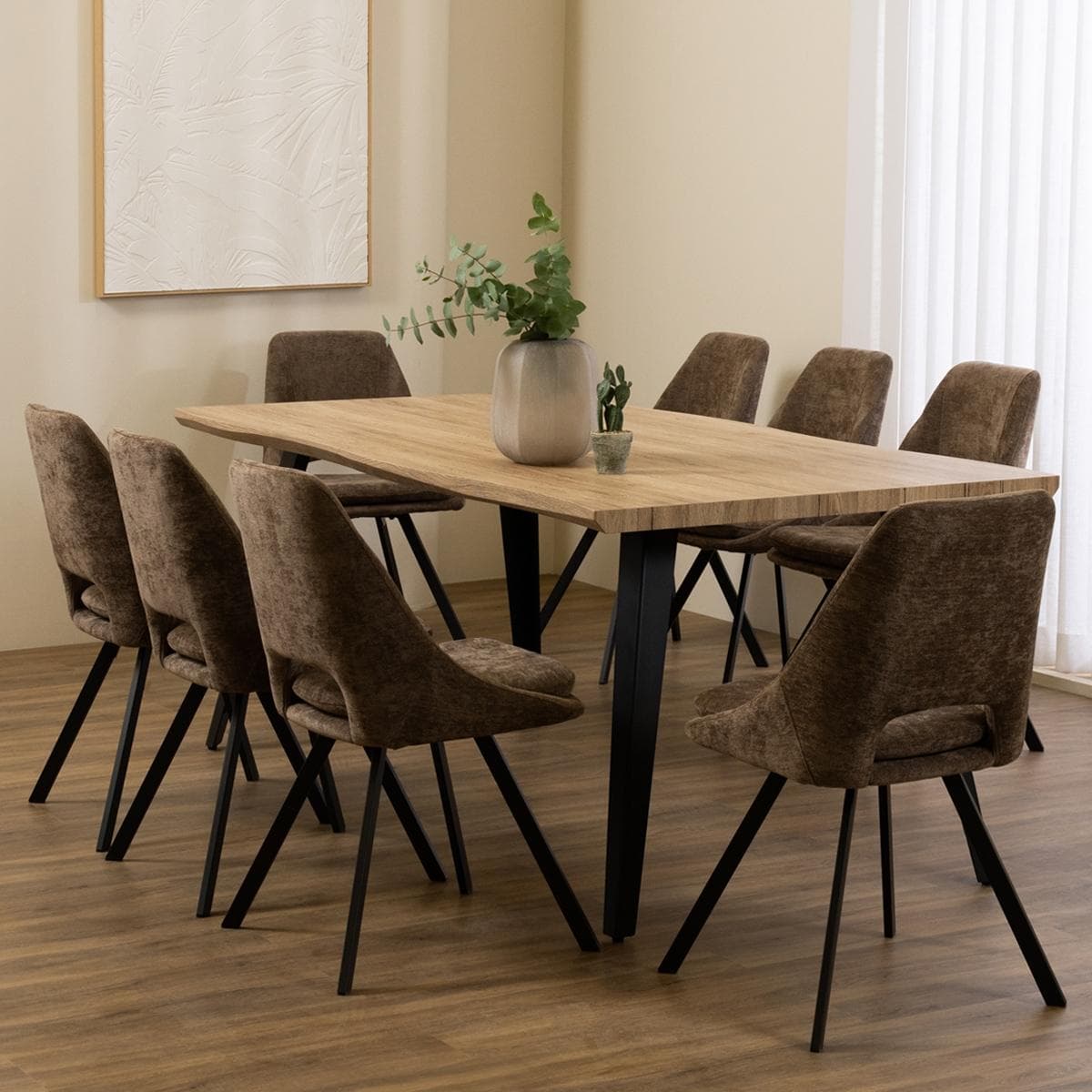 New Rosita 8+1 Dining Set Beige/Brown