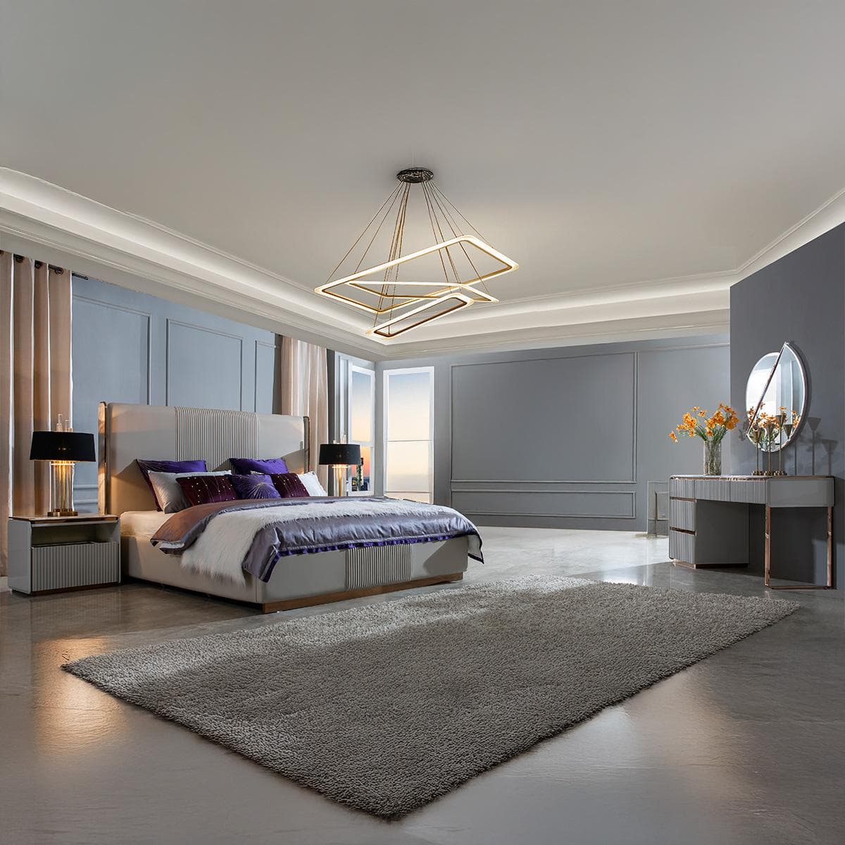 طقم غرفة نوم روزي 180×200 بدون خزانة ملابس