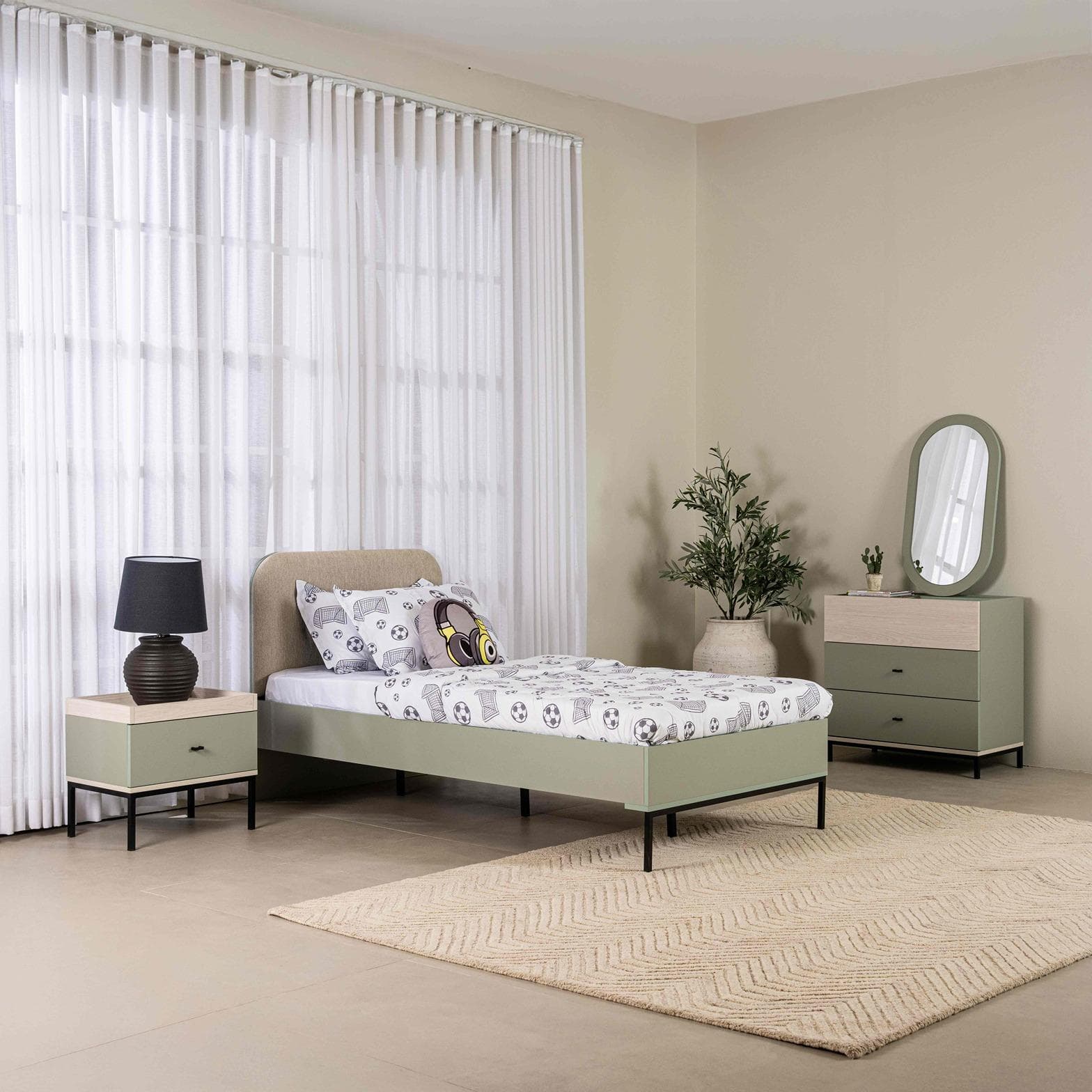 طقم غرفة نوم أطفال فالون 100×200 بدون خزانة ملابس