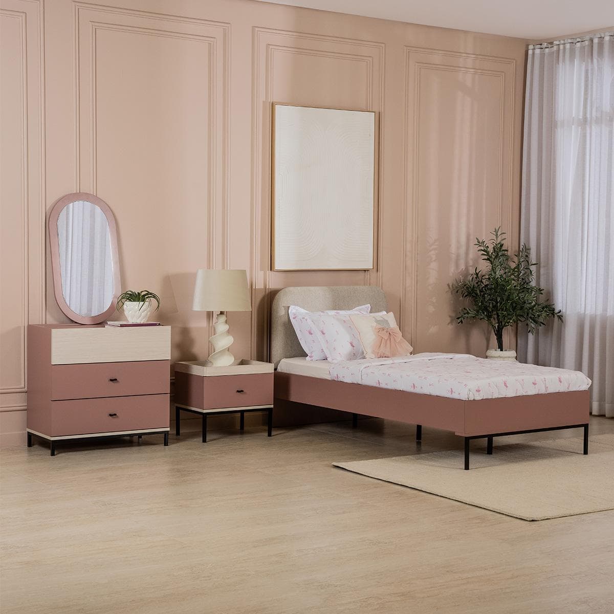 طقم غرفة نوم أطفال فالون 120×200 بدون خزانة ملابس