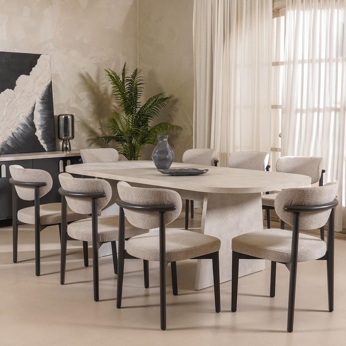 Kaya 1+8 Dining Set Grey