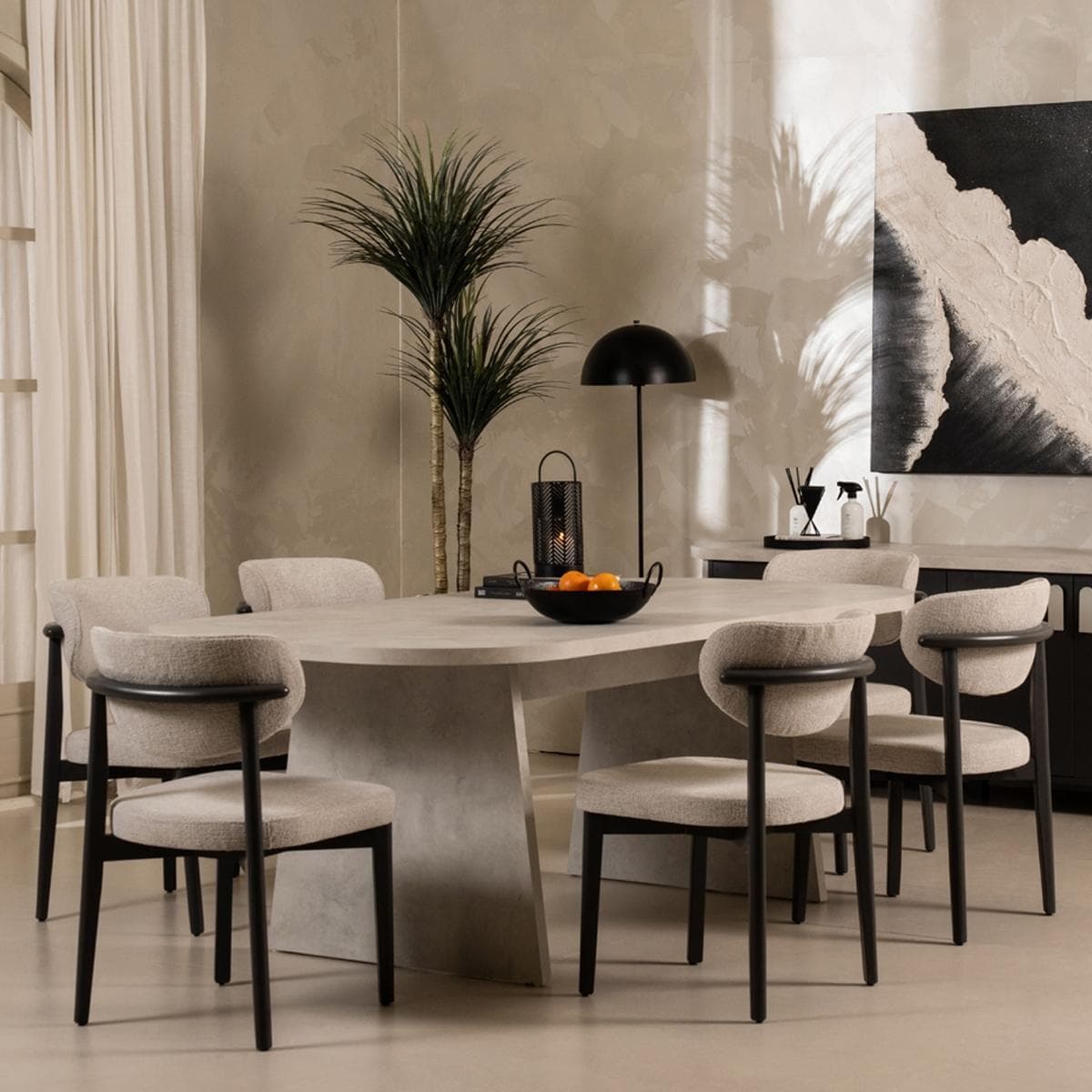 طقم طاولة طعام كايا 1+6 رمادي