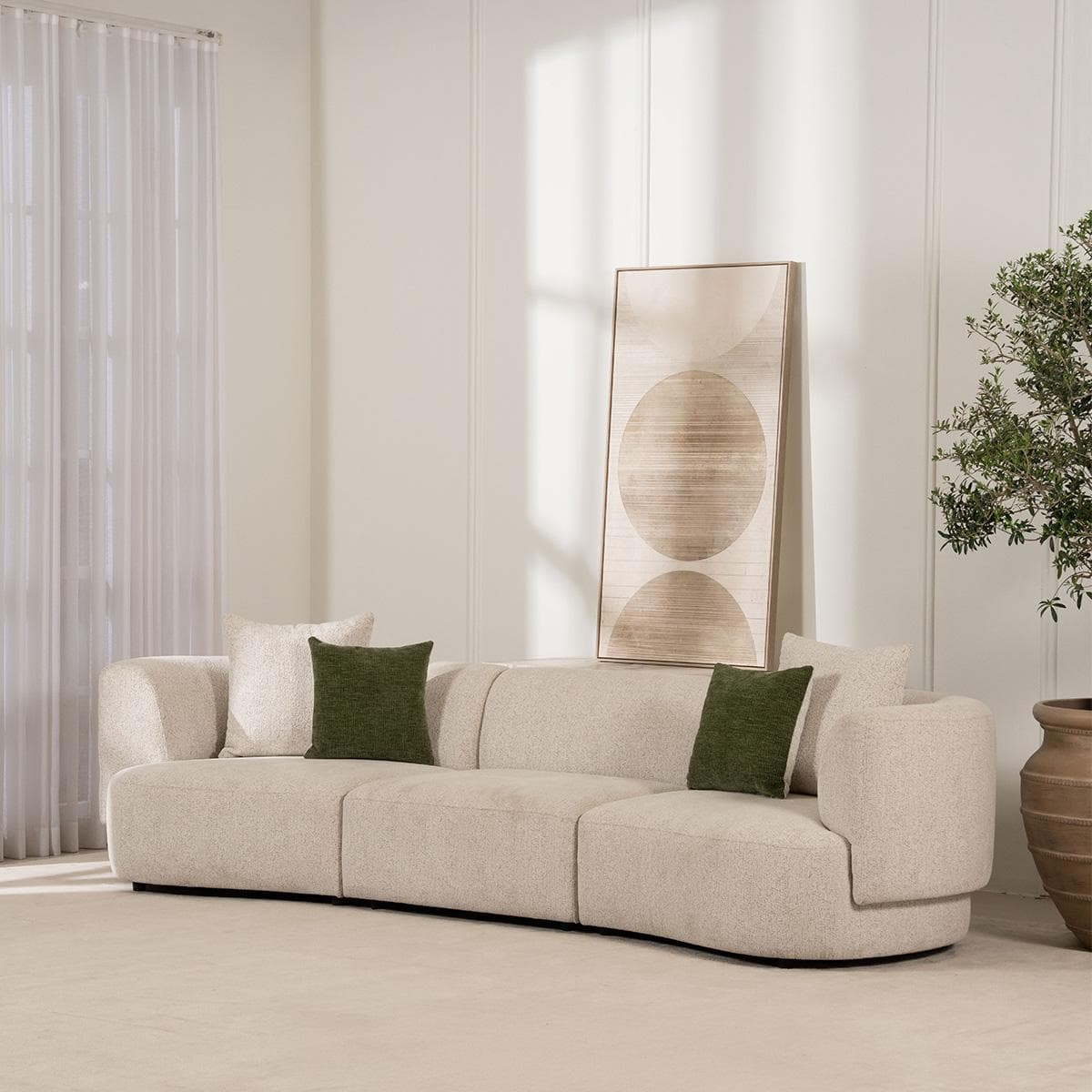 Elissa 3-Seater Sofa Beige