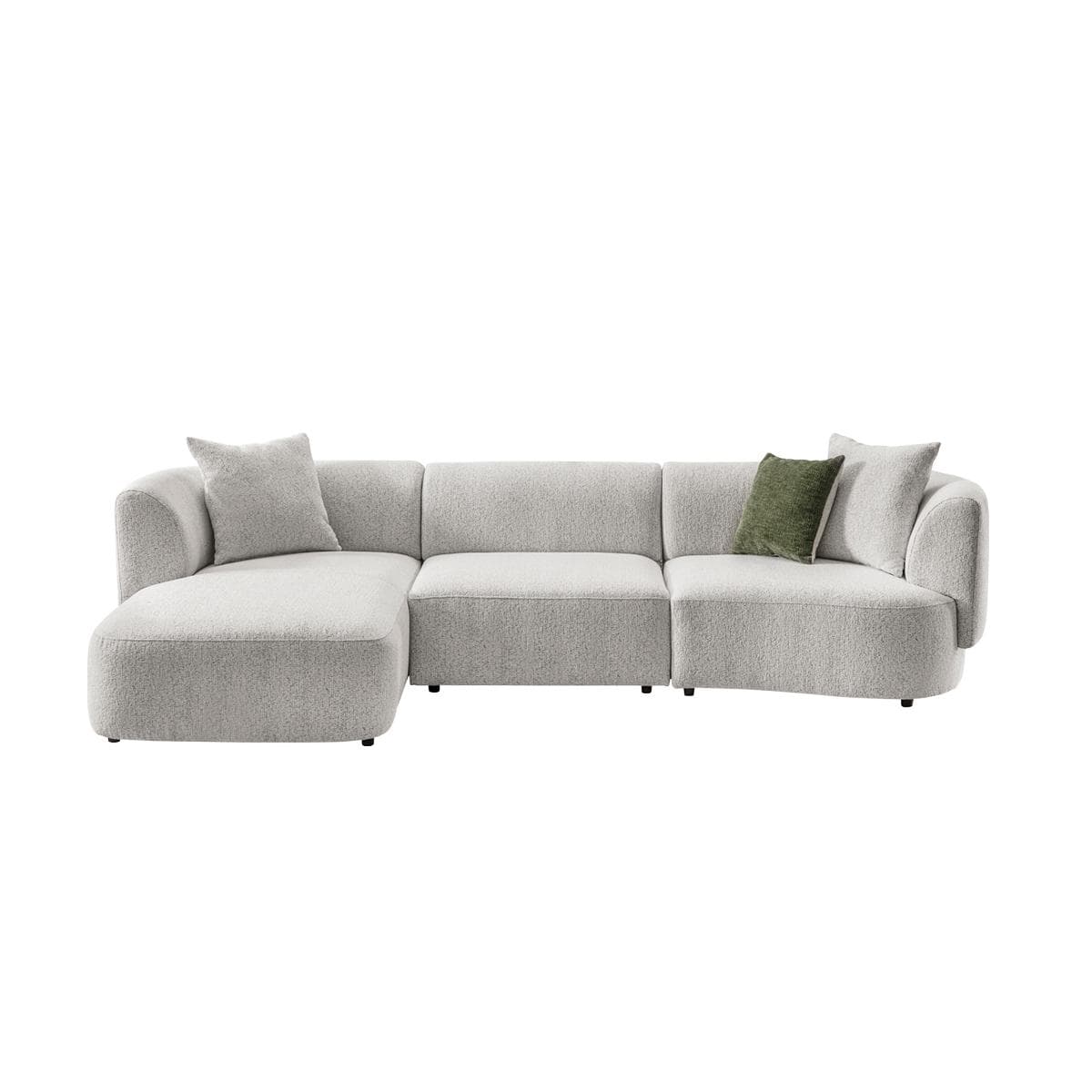 Elissa 3-Seater Corner Sofa Left Chaise Lounge Beige