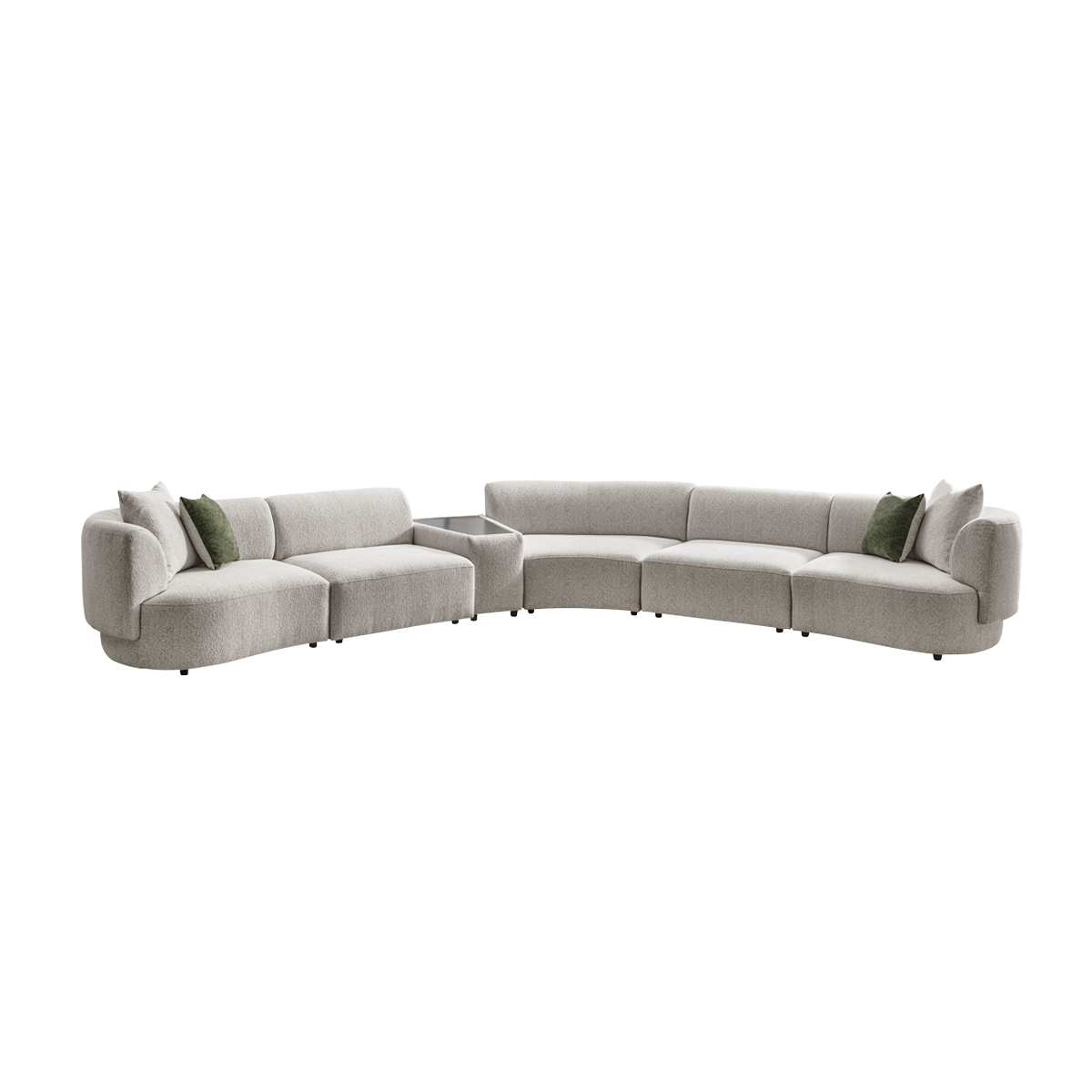 Elissa 5-Seater Corner Sofa With Side Table Beige
