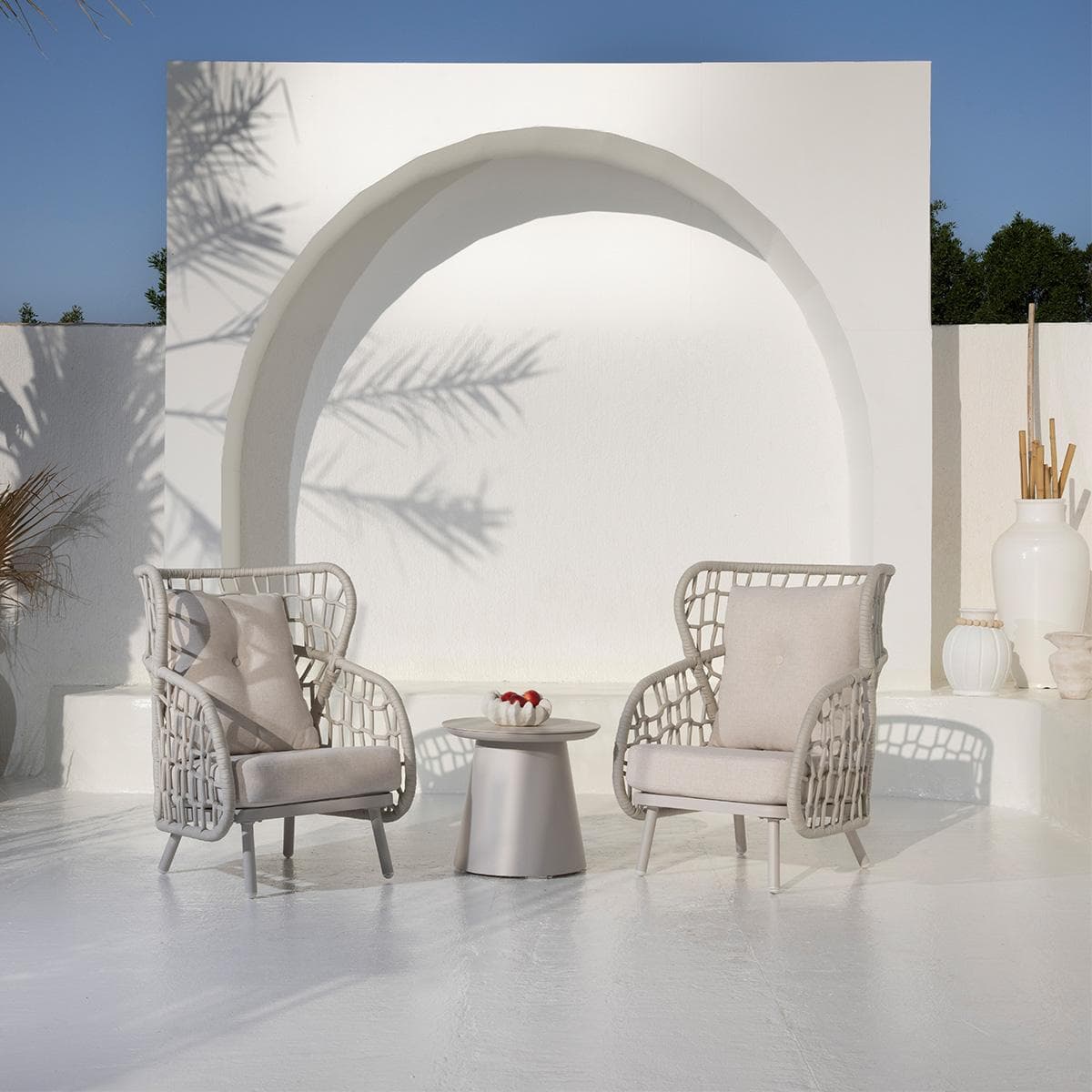 طقم جلسة شاي ريف 2+1 للقعدات الخارجية بيج