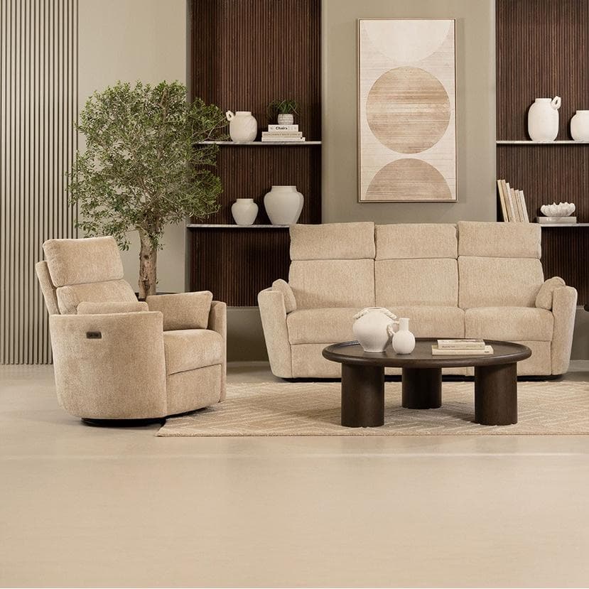 طقم كراسي استرخاء كهربائية أليكسا 3+2+1 بني