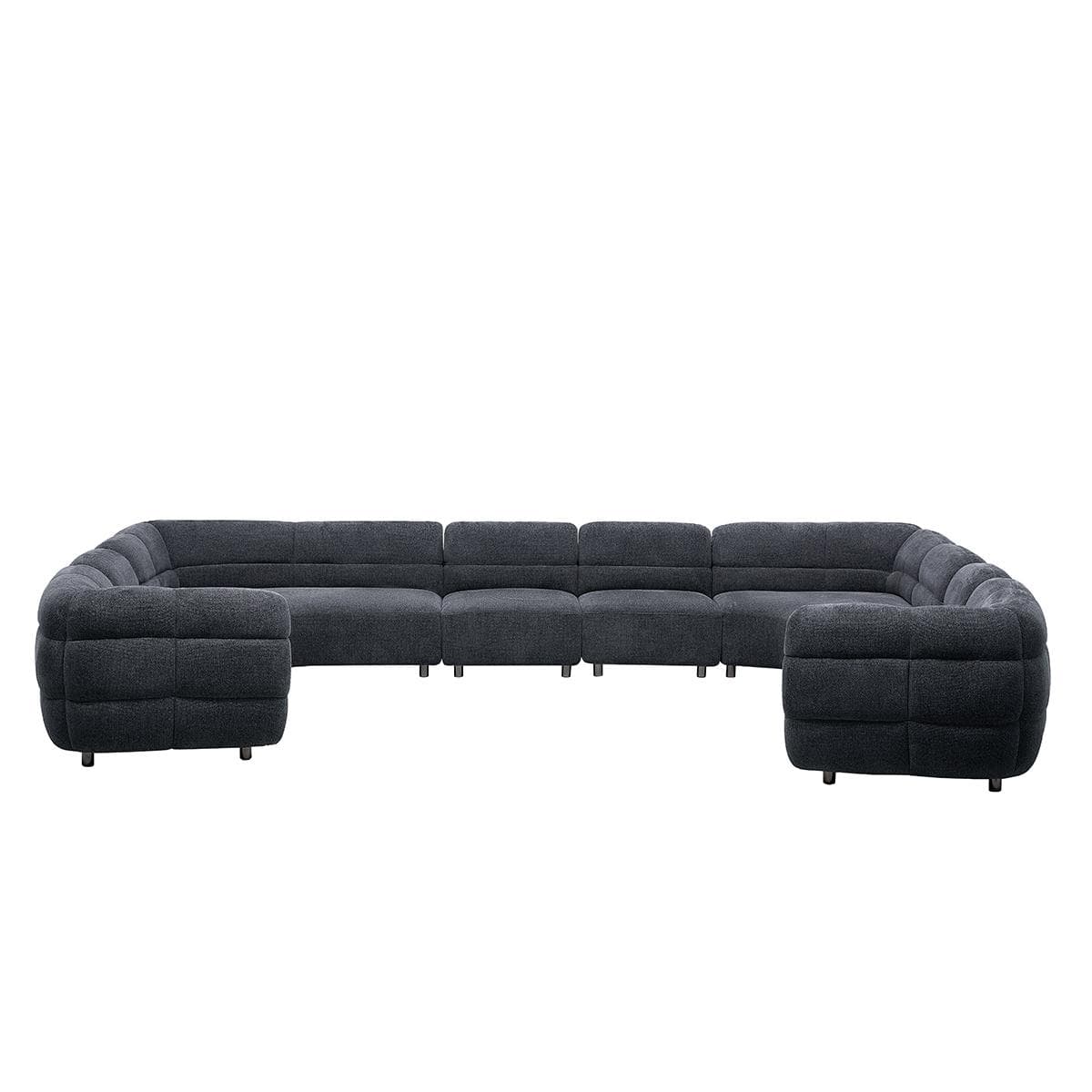 Nile Small U-Shape Corner Sofa Dark Grey