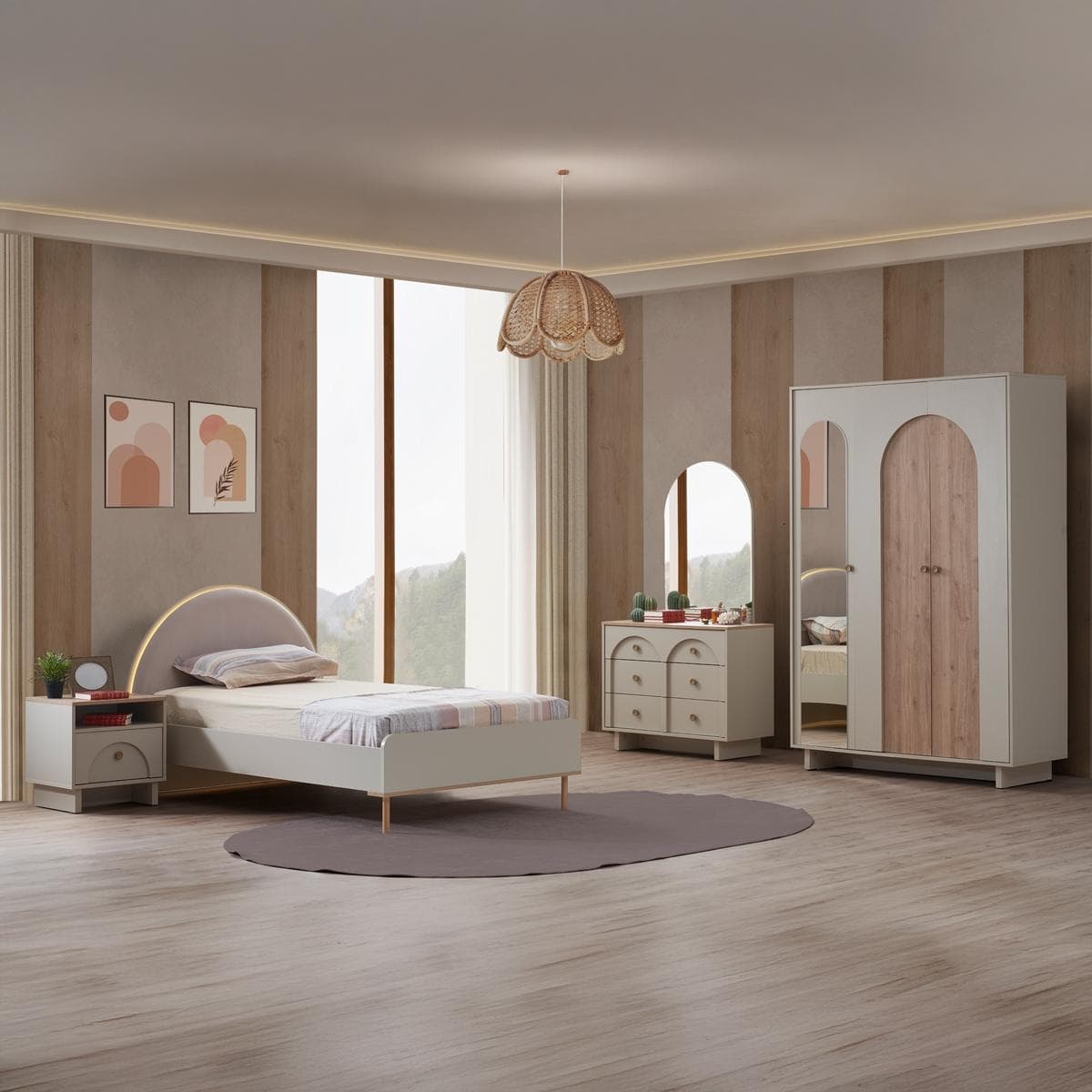 Rena Jr. 140X200 Kids Bedroom Set with Wardrobe