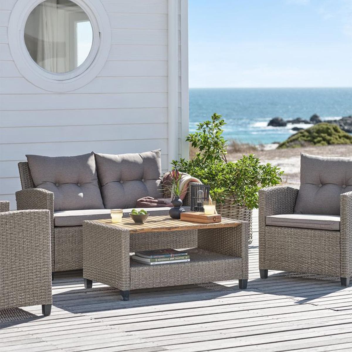 Napoli 2+1+1Garden Sofa Set Beige + Coffee Table