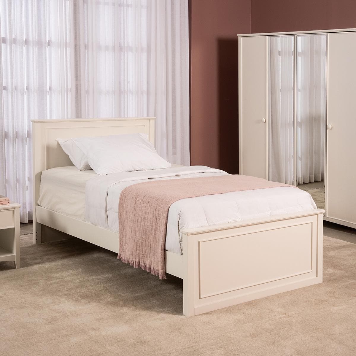 لوح رأس أوسكار مستقيم مع إطار/لوح قدم 120×200 سم