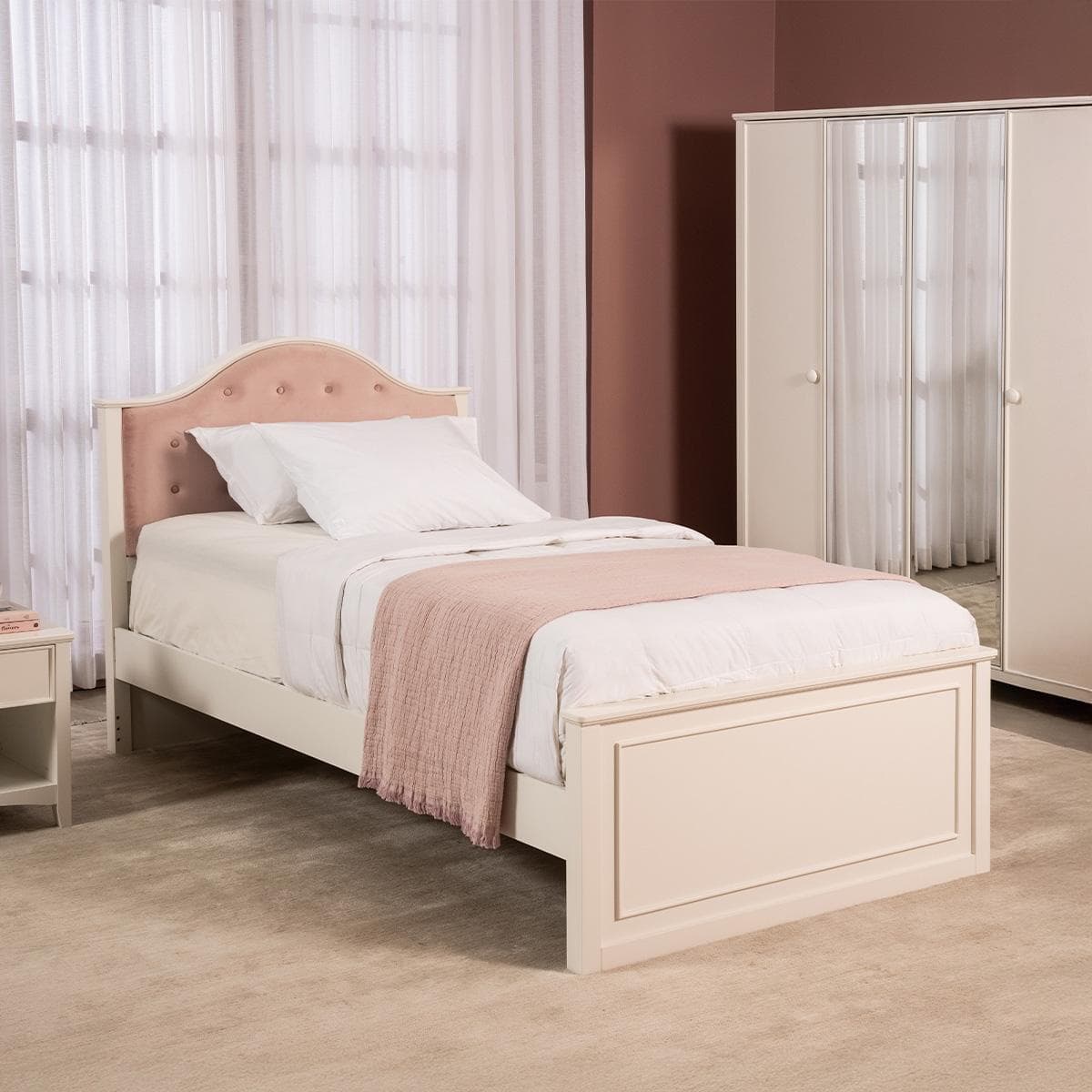 لوح رأس أوسكار مبطن مع إطار/لوح قدم 120×200 سم