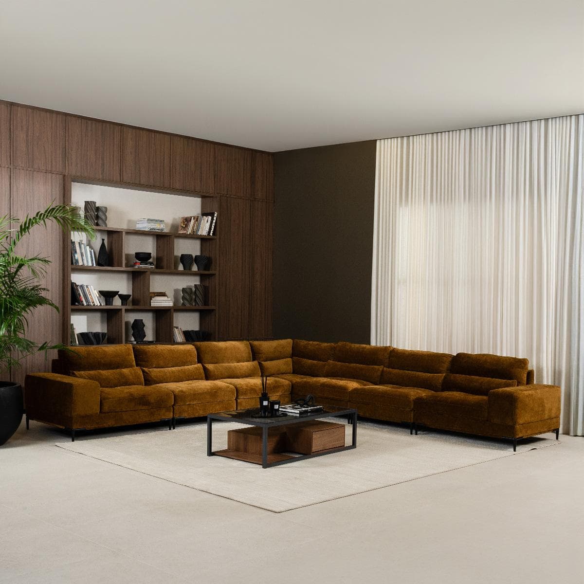 Venice 7-Seater Corner Sofa Orange