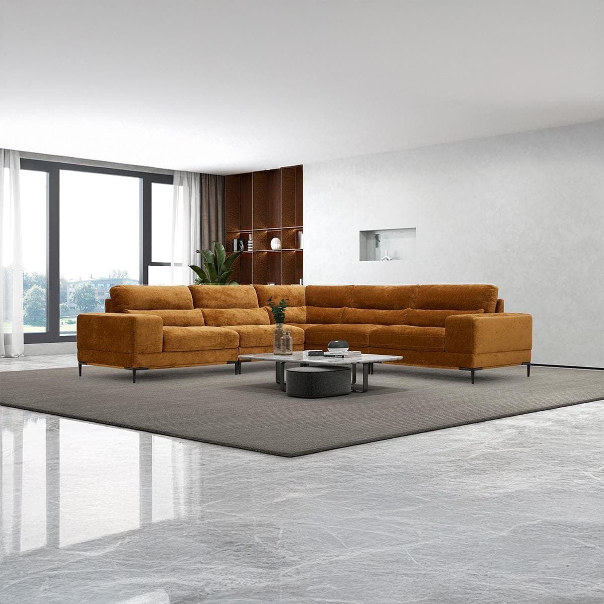 Venice 5-Seater Corner Sofa Orange