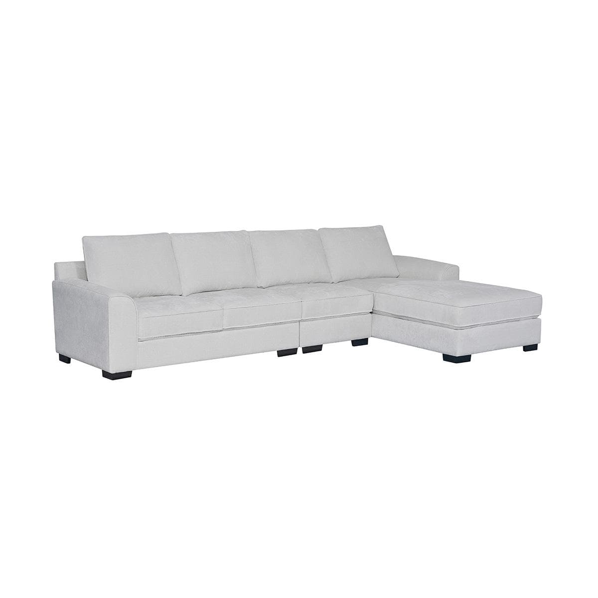 Drew 4-Seater Right Chaise Lounge Sofa Beige