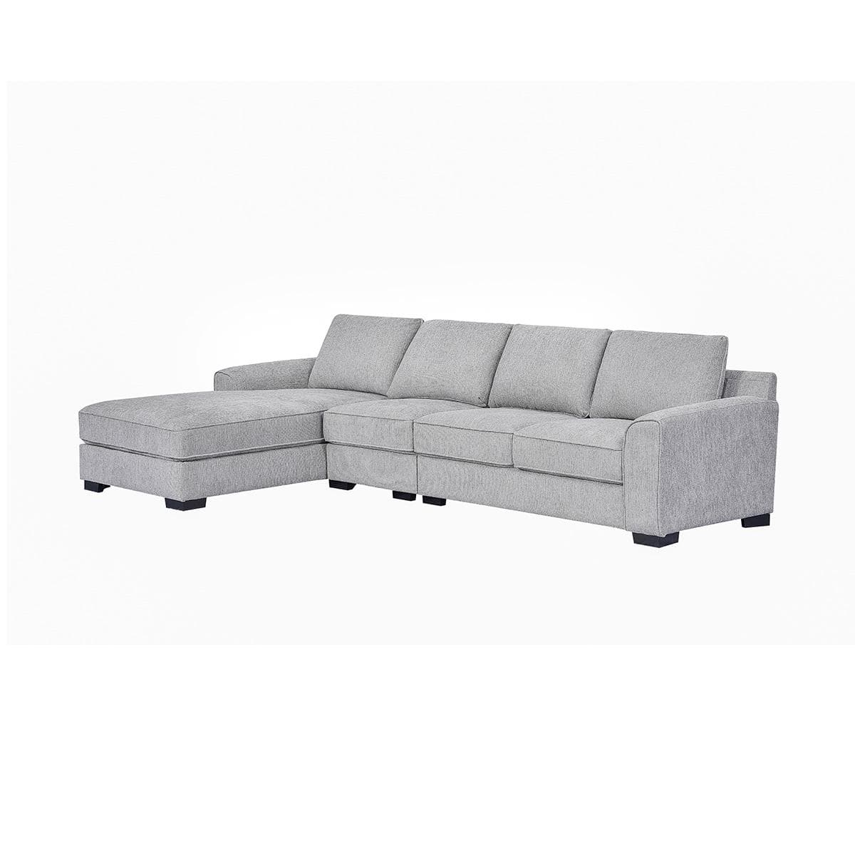 Drew 4-Seater Left Chaise Lounge Sofa Light Grey