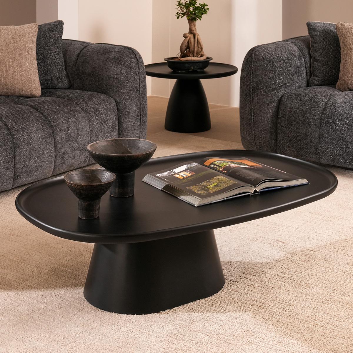 Moro Coffee Table + 2 End Tables Set Black