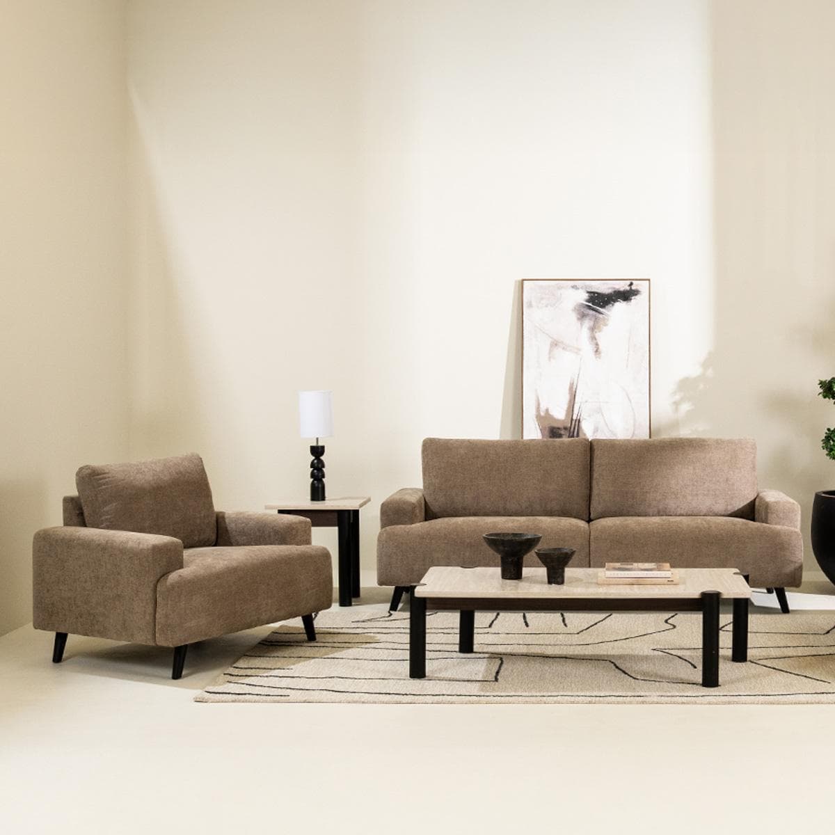 Terra 3+2+1 Seater Sofa Set Brown 