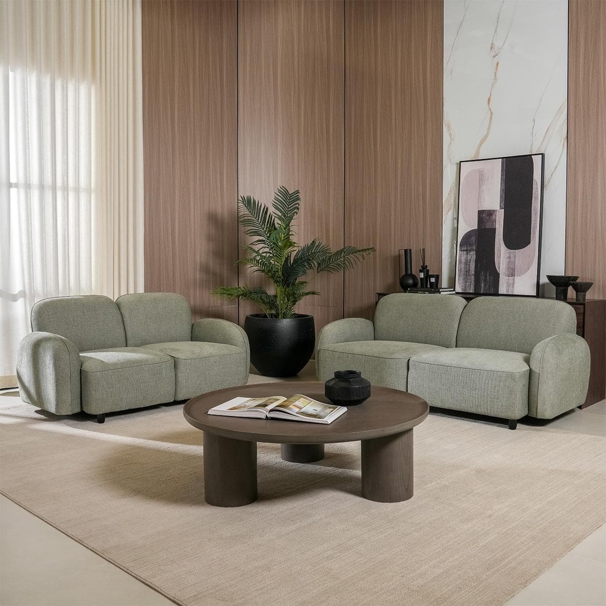 Teela 3+2 Sofa Set Light Green