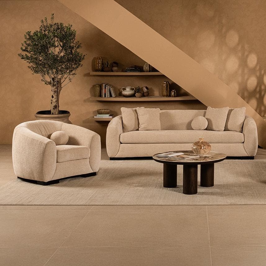 طقم صوفا أوسلو 3+2+1 بني فاتح