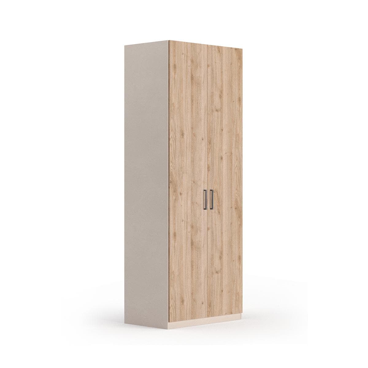 Amalfi 2-Door Wardrobe Beige/Oak + Handle
