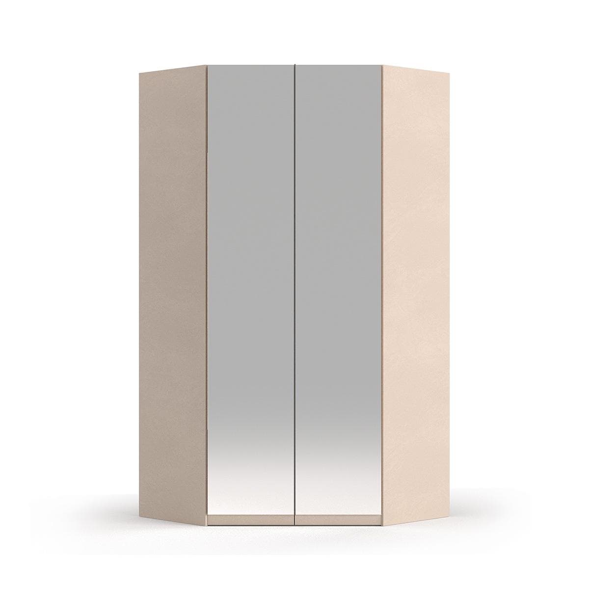 Amalfi Big Corner Wardrobe Beige/Silver + Mirror + Handle