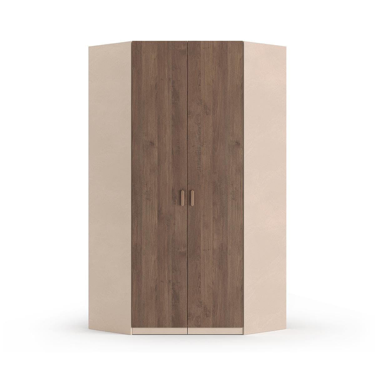 Amalfi Big Corner Wardrobe Beige/Walnut + Handle
