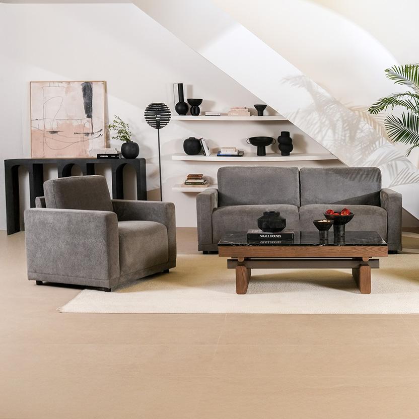 Arian 3+2+1 Sofa Set Dark Grey