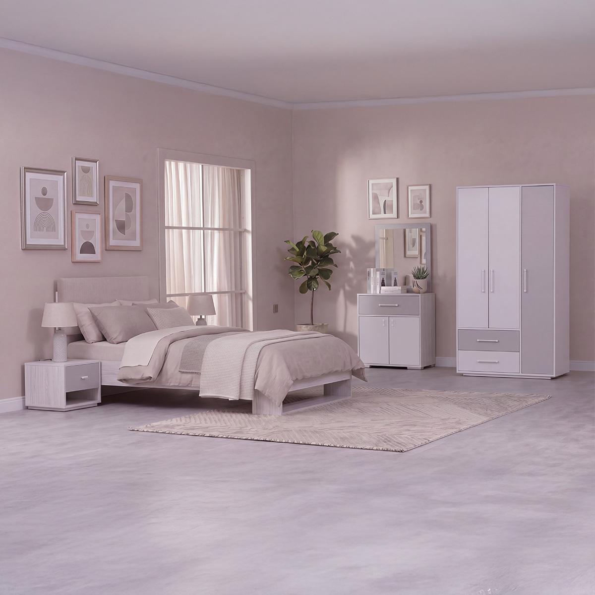 Lagun 90X200 Kids Bedroom Set with Wardrobe White/Grey