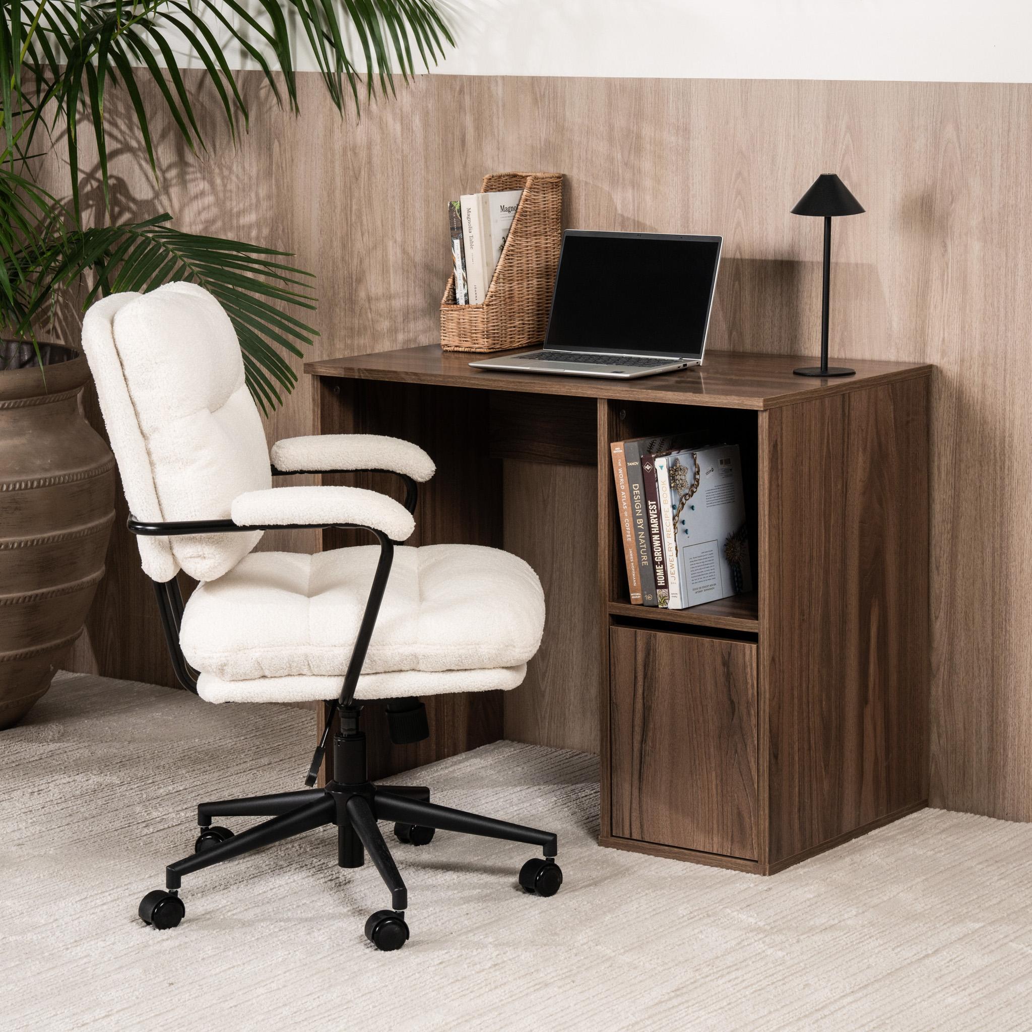 Bundle Doro Kids Study Desk Dark Brown + Reese Chair Beige
