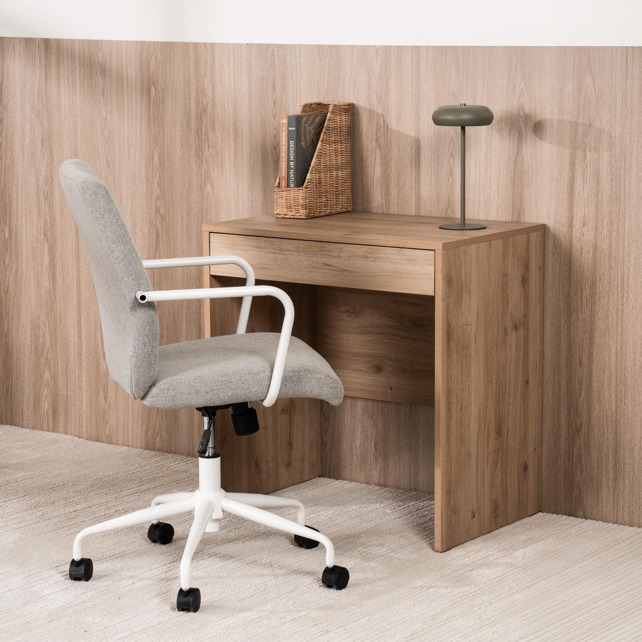 Bundle Miller Kids Study Desk Light Brown + Joy Chair Grey