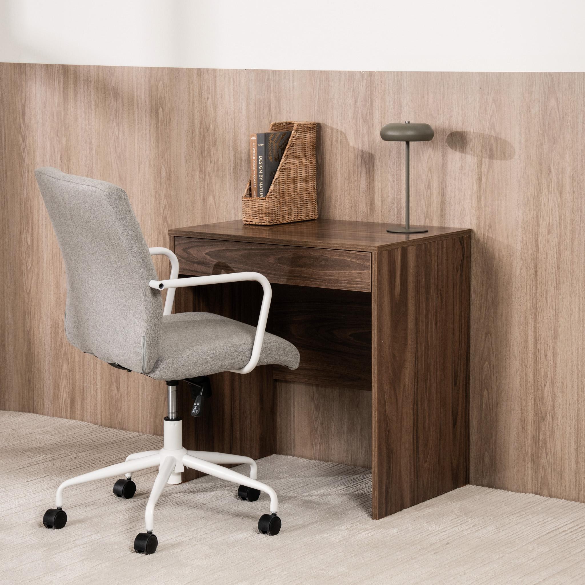 Bundle Miller Kids Study Desk Dark Brown + Joy Chair Grey