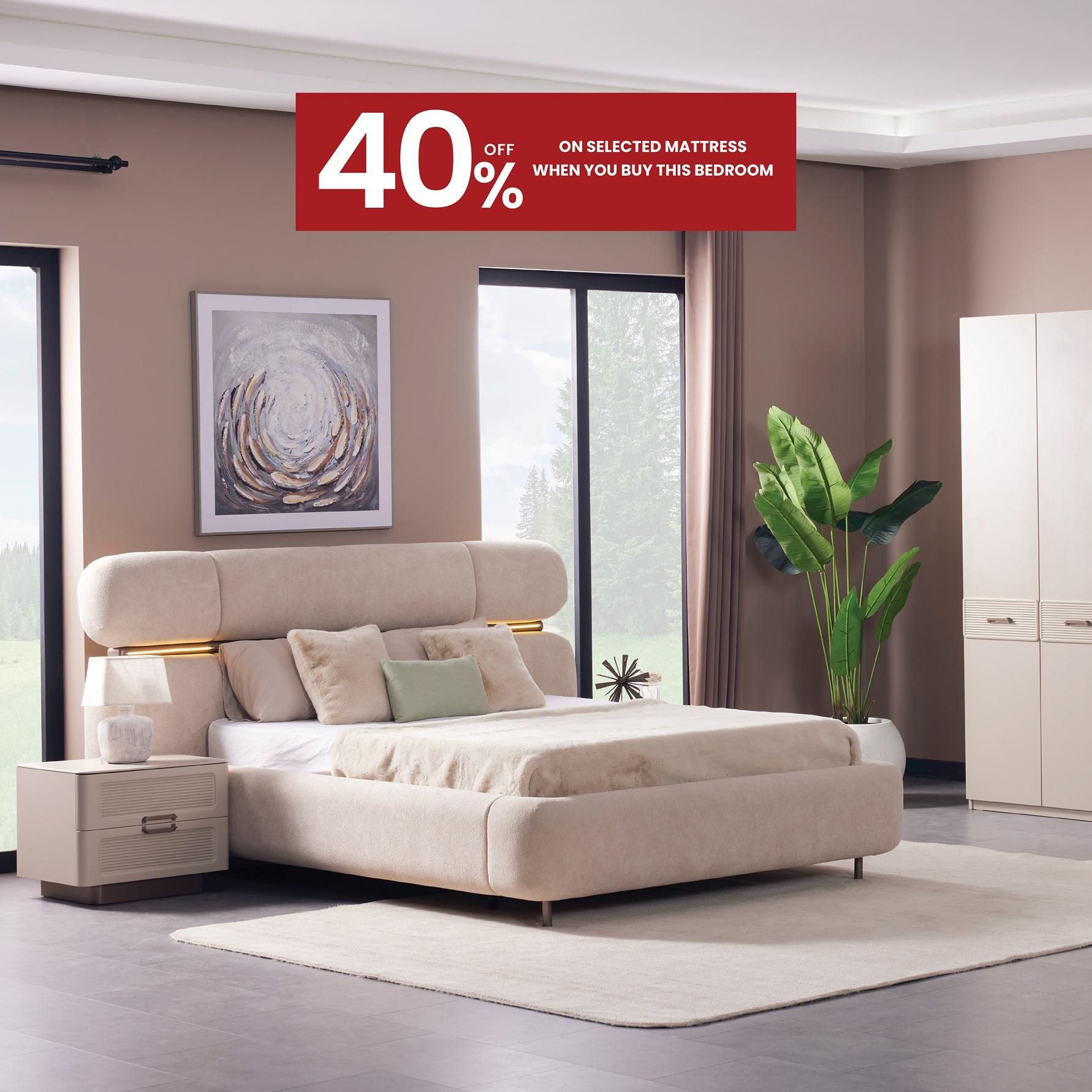 Nota 180×200 Bedroom Set With Wardrobe + Artesa Mattress