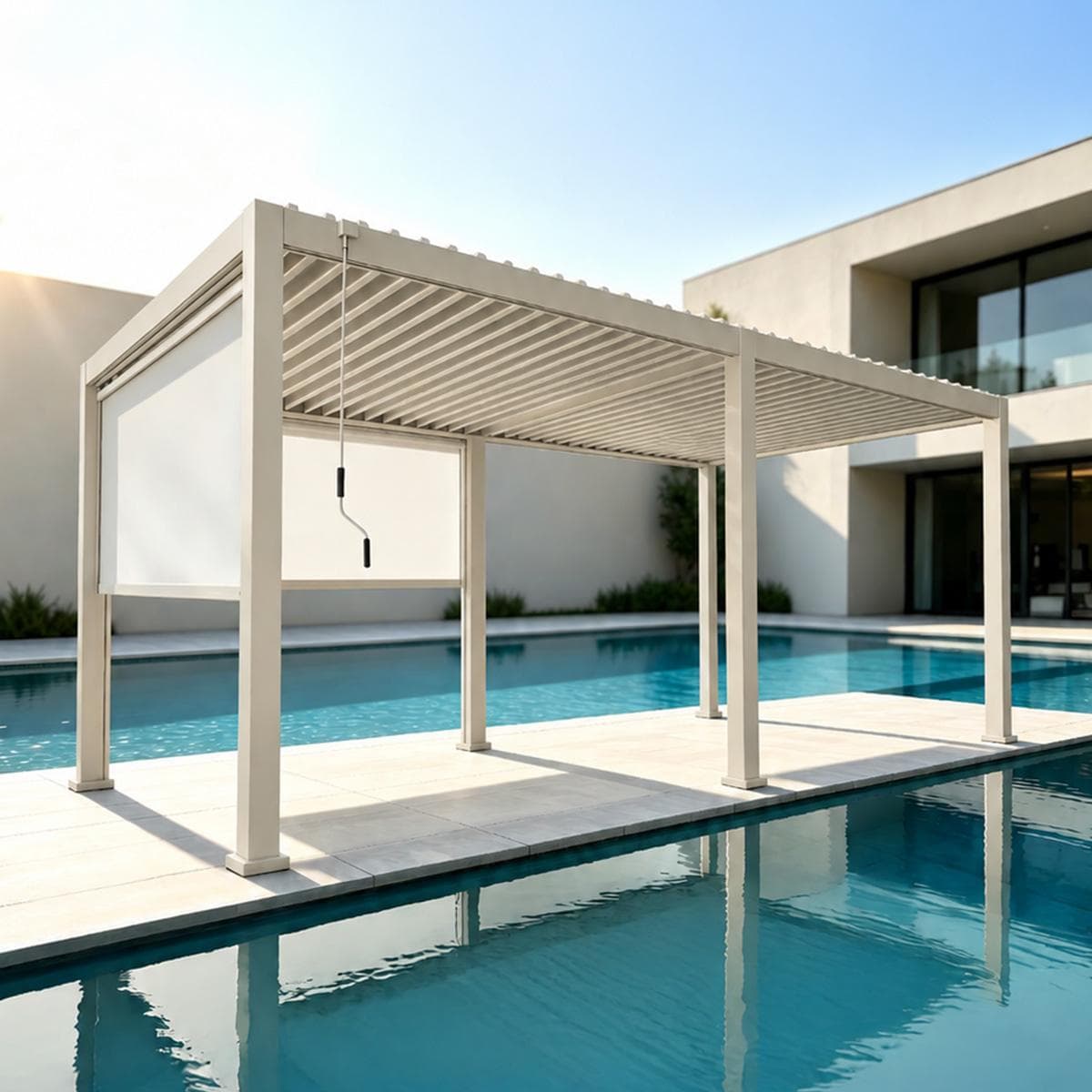 Layali Pergola 3X6 m with 2 Dropscreens Beige